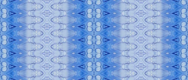 Blaue Ethnische Tinte Ethnische Tuscheprints Blaue Textur Batik Ethnischer Zick — Stockfoto