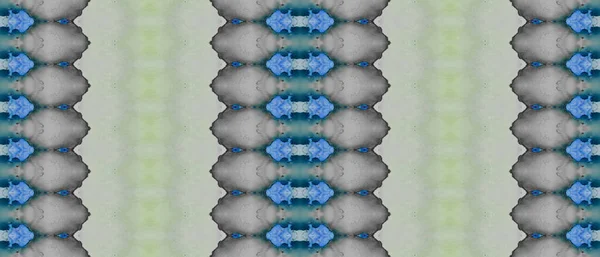 緑のボヘミアン パターン ゴールド エスニック インク イエロー バティック 青の繰り返しブラシ グレイ ストライプ — ストック写真