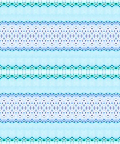 天空墨水刷 绿绿部落巴蒂克 海染色巴蒂克 绿色染料水的颜色 海洋染色条纹 亮染料Zigzag蓝色纹理涂料 蓝色的谷物图案 绿色波希米亚齐格扎格蓝色蜡笔 — 图库照片