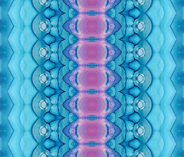 Pink Ethnic Print Ocean Ethnic Print Tribal Dye Brush Blue — Stock Photo, Image