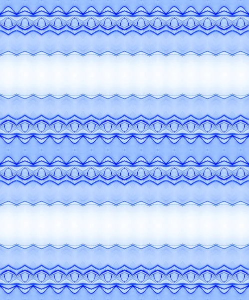 Etnikai Nyakkendőfesték Kefe Tengeri Festék Akvarell Kék Bohém Stripe Kék — Stock Fotó