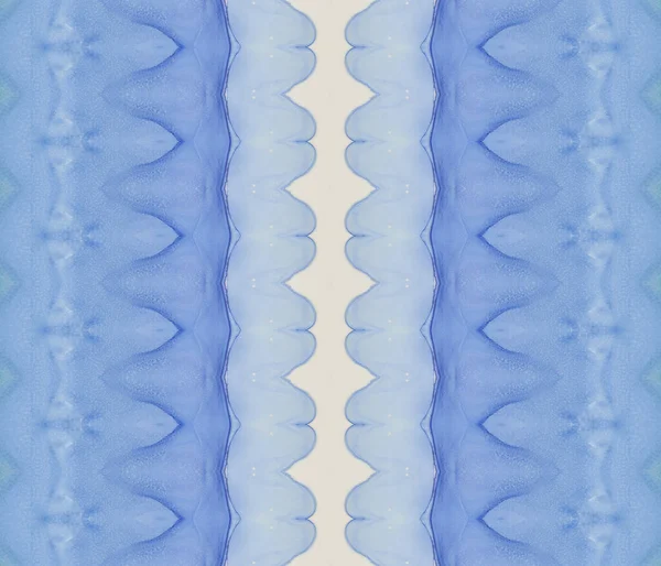 Texture Tribale Imprimée Blue Seamless Print Encre Ethnique Bleue Modèle — Photo