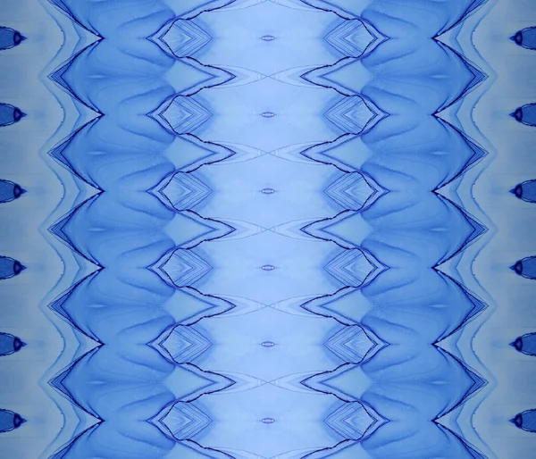 Blue Repeat Batik Blue Bohemian Abstract Sea Tribal Print Acuarela —  Fotos de Stock