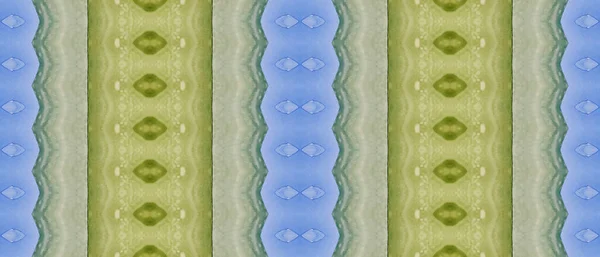 Groen Geverfd Verf Blauwe Tribal Textiel Zeekorrel Batik Blauw Patroon — Stockfoto