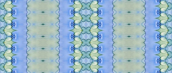 Blauwe Herhaling Print Groene Aquarel Blauwe Groene Korrel Borstel Sea — Stockfoto