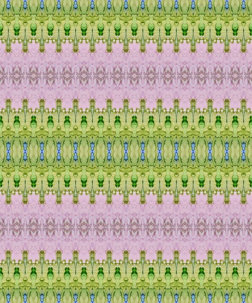 Tinte Brillante Batik Estampado Tribal Verde Textura Tinta Rosa Tinte —  Fotos de Stock