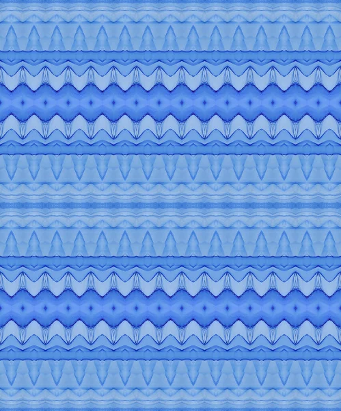Ocean Tribal Batik Otisky Barevných Pruhů Modrý Český Textil Modrá — Stock fotografie