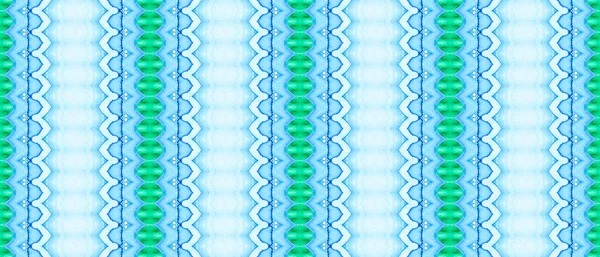 Impressão Étnica Verde Aquarela Corante Verde Blue Gradient Stripe Textura — Fotografia de Stock