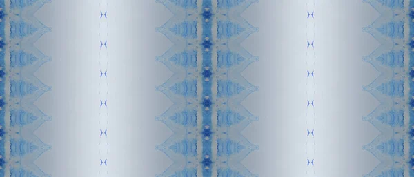 Ethnic Zig Zag Paint Sky Tribal Print Blue Ethnic Ink — Stock Photo, Image
