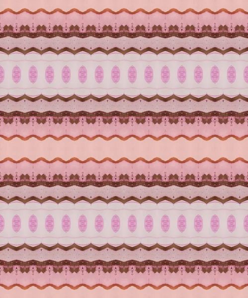 Sunny Hand Zig Zag Pink Batik Pattern Yellow Tribal Paint — Stock Photo, Image