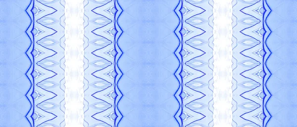 Cepillo Tinta Tribal Pintura Azul Repetida Tribal Batik Stripe Textura —  Fotos de Stock