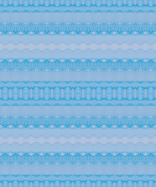 Mavi Bohem Zig Zag Boyanmış Batik Dokusu Kabile Mürekkep Fırçası — Stok fotoğraf