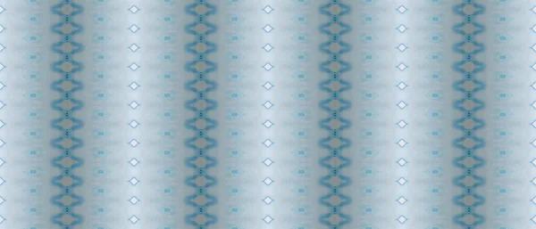 Blue Pattern Print Batik Tribal Lumineux Peinture Ethnique Zig Zag — Photo