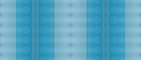 Tinta Brilhante Aquarela Impressão Zig Zag Tingida Tinta Étnica Azul — Fotografia de Stock