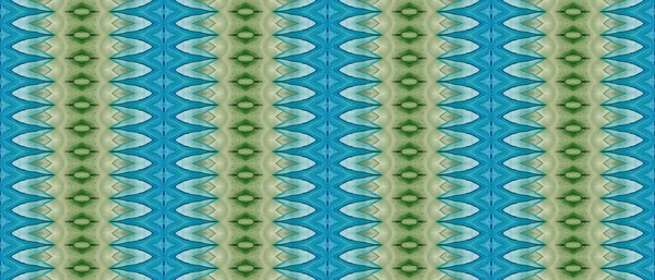 Groene Etnische Zig Zag Helder Geverfd Patroon Groene Stamboom Batik — Stockfoto