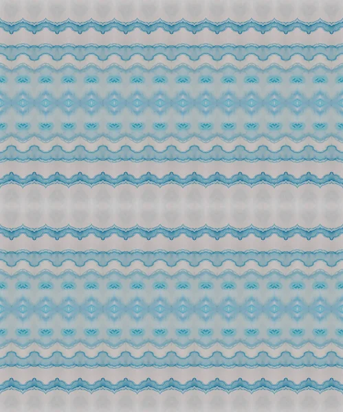 Pennello Texture Blu Striscia Tinta Batik Pittura Astratta Etnica Sky — Foto Stock