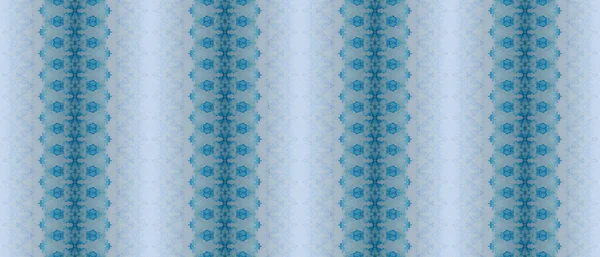 Pincel Tinta Tribal Blue Repita Batik Tinta Étnica Azul Padrão — Fotografia de Stock