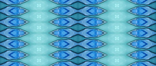 Sky Geo Stripe Blue Tribal Pattern Tessile Blu Bohemien Stampa — Foto Stock