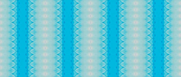 Tinta Chiara Batik Pennello Texture Blu Bohemien Oro Zig Zag — Foto Stock