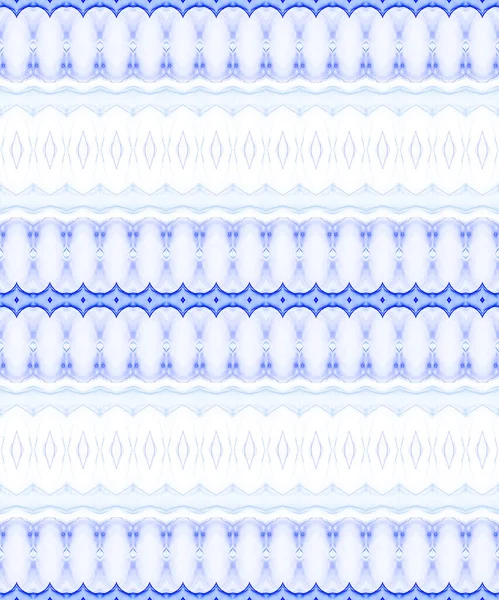 Ethnic Pattern Print Tribal Ink Batik Blue Bohemian Stripe Ocean — Stock Photo, Image
