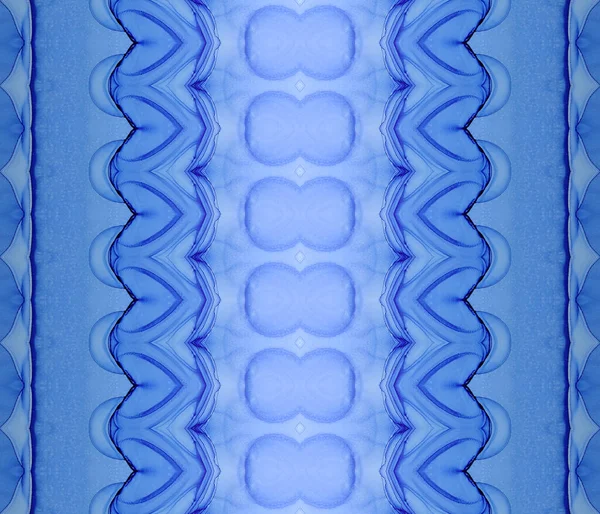 Impression Encre Teinte Peinture Ethnique Lumineuse Bleu Texture Batik Batik — Photo