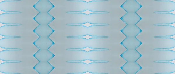 Ethnische Tuschpinsel Vorhanden Blue Texture Print Blue Gradient Zig Zag — Stockfoto
