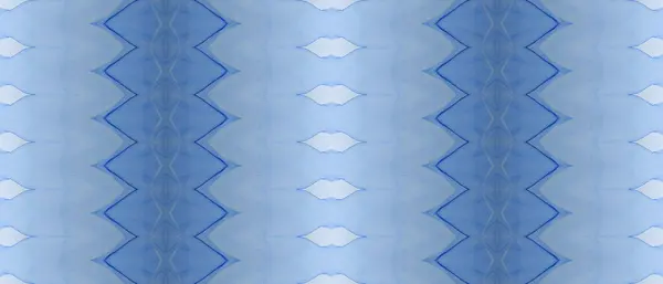 青のバティック インク 死んだストライプ バティック 海インクの水彩画 トライバルペイントパターン トライバル インク ブラシ 民族誌の印刷 — ストック写真
