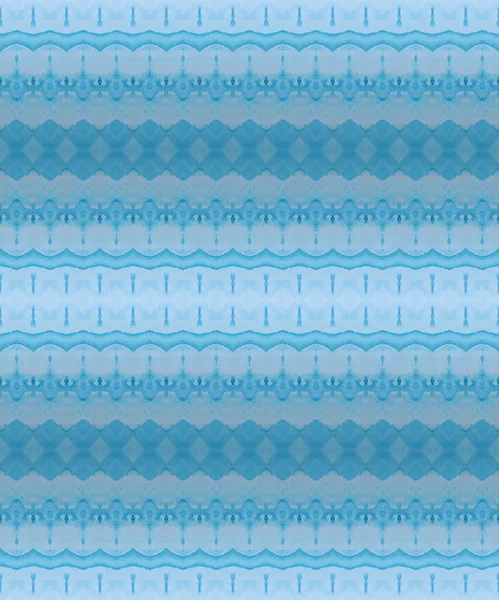 Μπλου Στράιντ Στράιπ Φυλετικό Πινέλο Ζιγκ Ζαγκ Μπλε Εθνικ Μελάνι — Φωτογραφία Αρχείου