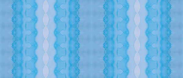 Têxtil Escova Tingido Blue Gradient Zig Zag Tinta Étnica Azul — Fotografia de Stock