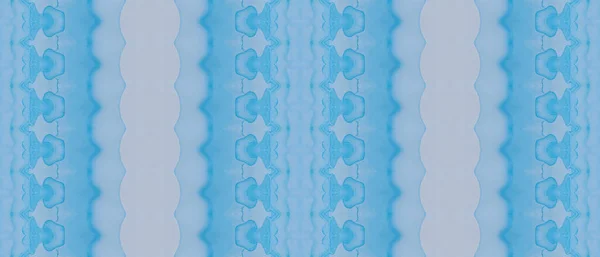 Блакитний Паттерн Батік Написаний Прінт Зіґ Заг Блакитна Богемська Текстура — стокове фото
