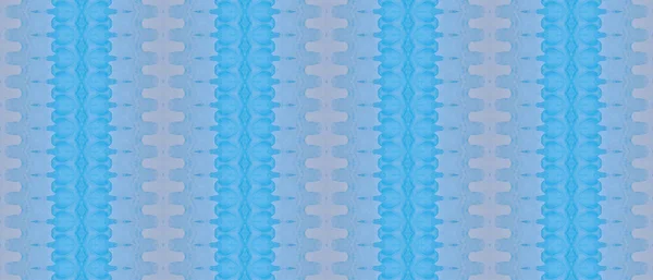 青のバティック インク 青の抽象画 トライバル プリント 死んだブラシパターン 民族抽象絵画 海インクの水彩画 青いボヘミアンストライプ 空染めブラシ — ストック写真