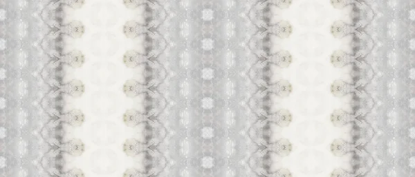 Biały Powtarzam Batik Gray Dyed Zig Zag Biały Wzór Etniczny — Zdjęcie stockowe