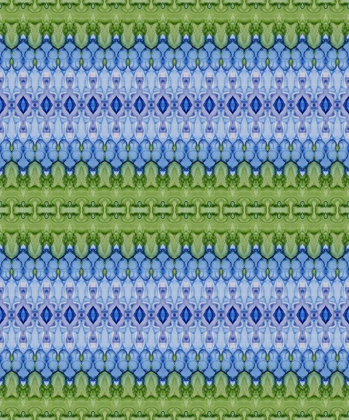 Blue Repita Batik Corante Azul Aquarela Abstrato Tingido Azul Pincel — Fotografia de Stock