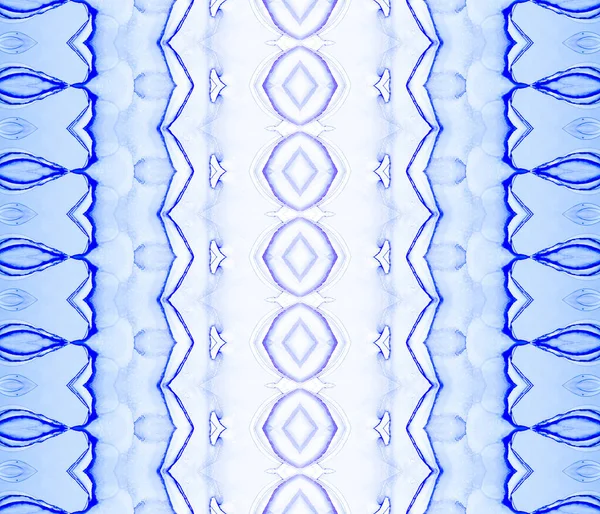 Pincel Textura Azul Têxtil Boêmio Azul Impressão Tarja Étnica Tinta — Fotografia de Stock