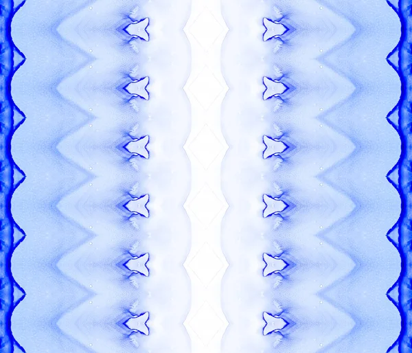 死んだストライプ バティック 民族誌の印刷 青いボヘミアン バティック トライバルプリントタイダイ 海インクの水彩画 スカイ エスニック ブラシ — ストック写真