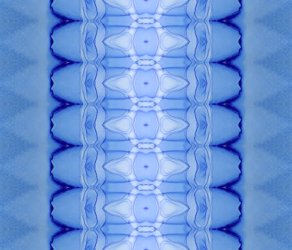 Tribal Batik Zig Zag Tinta Mar Aquarela Gradiente Azul Abstrato — Fotografia de Stock