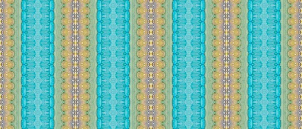 Bohème Zig Zag Aquarelle Encre Marron Teinture Cravate Dorée Imprimé — Photo