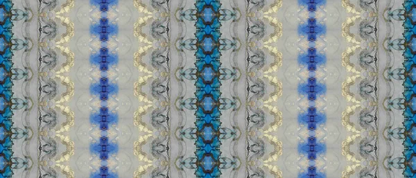 Têxtil Gradiente Azul Tintura Étnica Dourada Pincel Luxo Vermelho Geo — Fotografia de Stock
