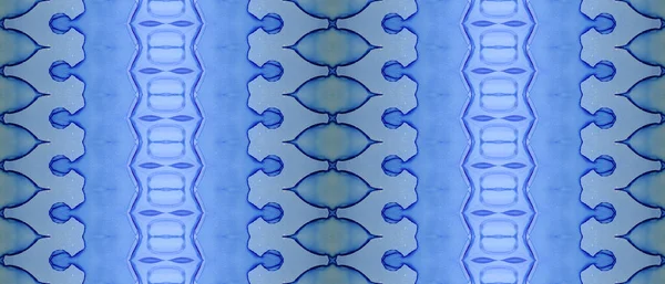 Ethnic Ink Paint Blue Bohemian Texture Sea Tribal Paint Blue — Stock Photo, Image