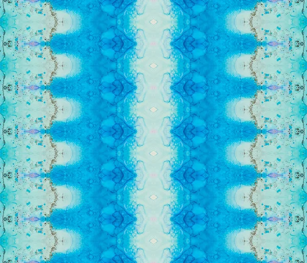 Gradiente Azul Abstrato Gold Tribal Batik Tinta Ácida Aquarela Pincel — Fotografia de Stock