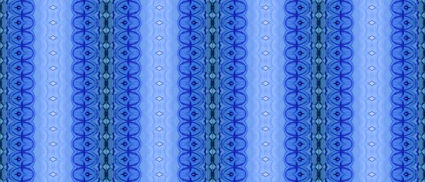 Tirage Ethnique Batik Encre Batik Bleue Blue Bohemian Abstract Modèle — Photo