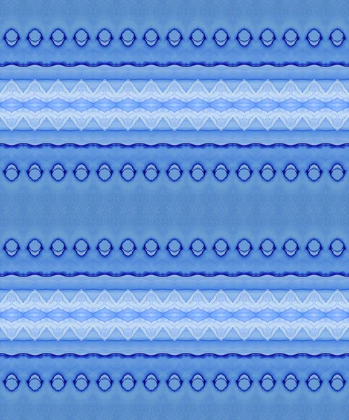 Plemienny Farba Krawat Barwnik Bright Stripe Plemienny Druk Tusz Niebieski — Zdjęcie stockowe