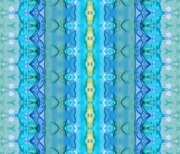 Blue Tie Dye Batik Blue Grain Zig Zag Grön Bohemisk — Stockfoto