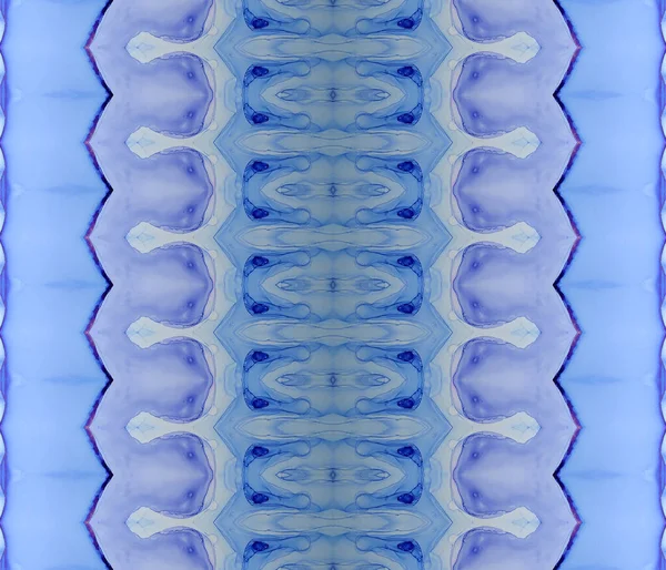 Blue Pattern Print Tribal Ink Batik Blue Ethnic Ink Tribal — Stock Photo, Image