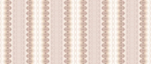 Beige Grain Stripe Stampa Tribale Oceanica Cravatta Etnica Marrone Tinto — Foto Stock