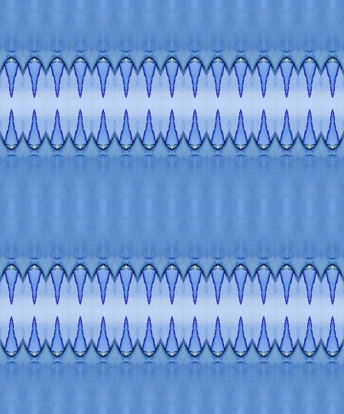 Tribal Textiel Batik Ocean Zigzag Licht Geverfd Verf Blauwe Etnische — Stockfoto