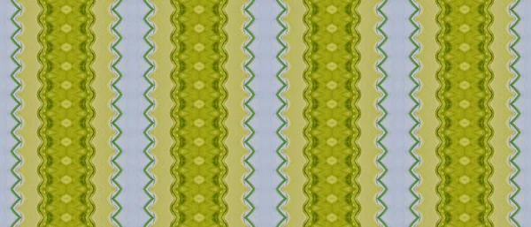 Azul Teñido Zigzag Green Repeat Print Pintura Verde Grano Azul — Foto de Stock