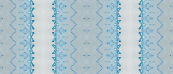 Pincel Zig Zag Tingido Tribal Stripe Batik Textura Gradiente Azul — Fotografia de Stock