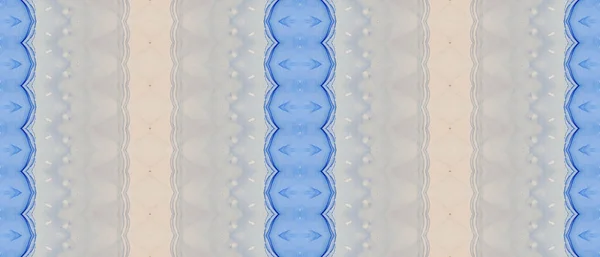 Blauwe Etnische Kleurstof Blauwe Inkt Aquarel Groen Geverfd Patroon Zeegraanborstel — Stockfoto