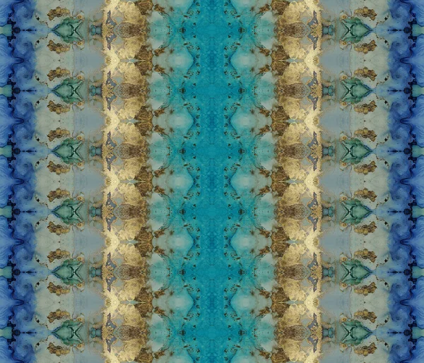 Guldbläck Batik Guldgeotextur Blue Repeat Skriv Brun Batik Färg Rosa — Stockfoto